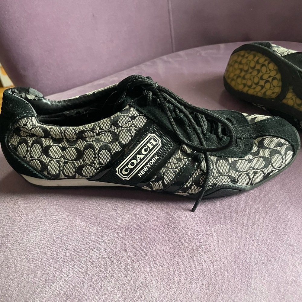 Coach Monogram Black and Gray Sneakers - Picture 1 of 7